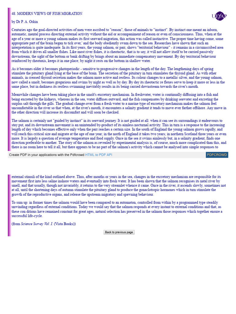 Fish Reading Exercise | PDF | Salmon | Zoology