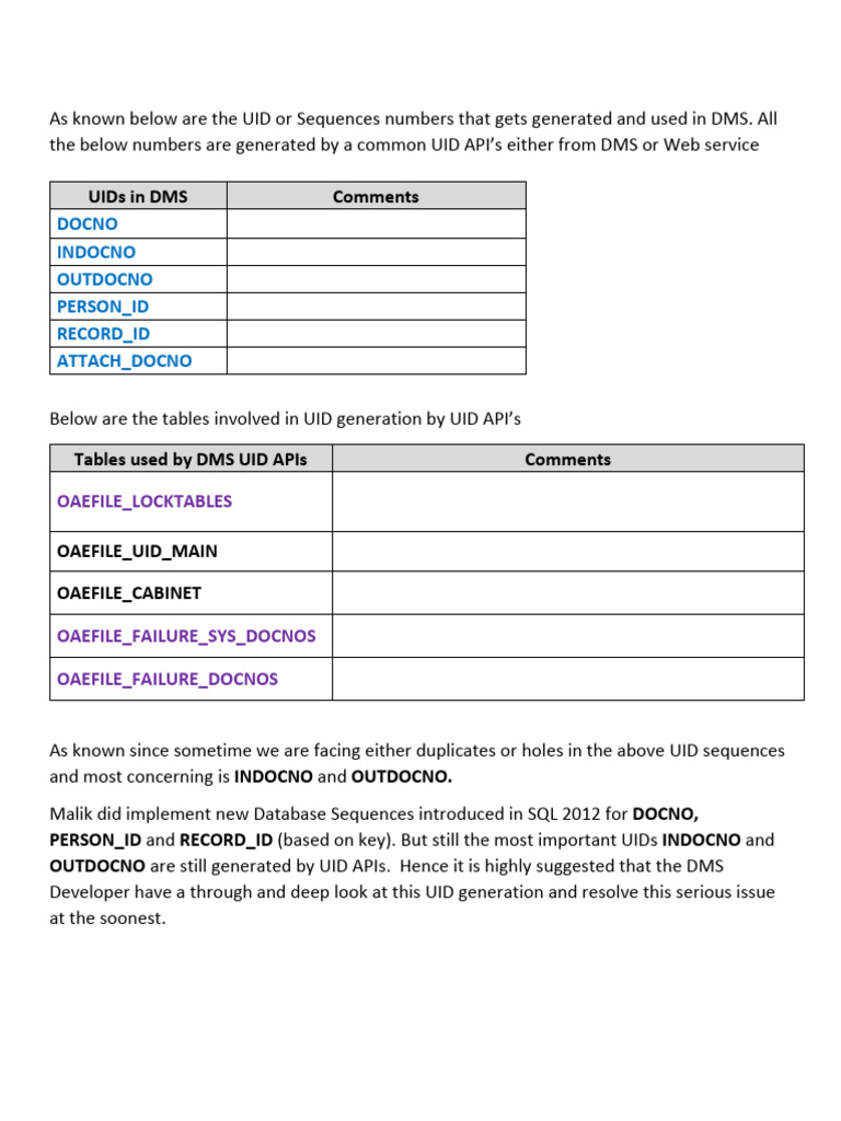 UID Management in DMS Systems | PDF | Computing | Software Engineering