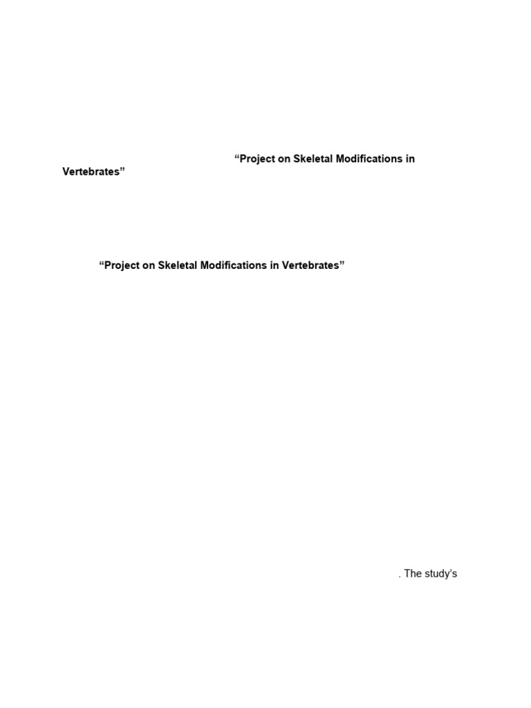 Skeletal Modifications in Vertebrates | PDF | Skeleton | Vertebra