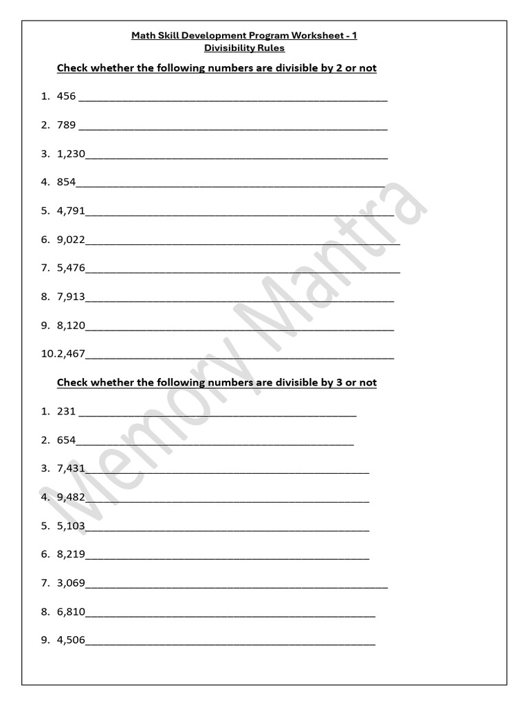 5th Grade Divisibility Practice Worksheet | PDF | Chess Theory | Chess