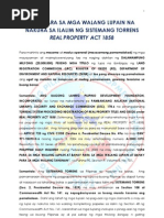 Download Lupa Para Sa Mga Walang Lupain Na Nakuha Sa Ilalim Ng Sistemang Torrens Real Property Act 1858 by BLP Cooperative SN90759606 doc pdf