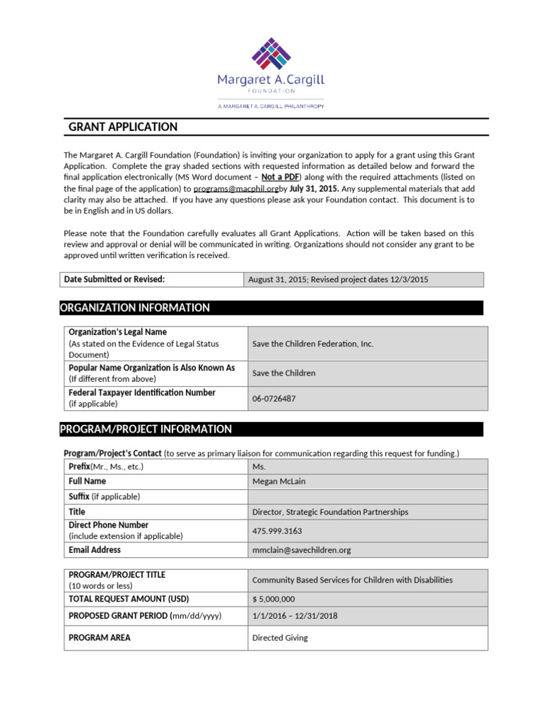 Grant Application for Children's Services | PDF | Physical Therapy ...