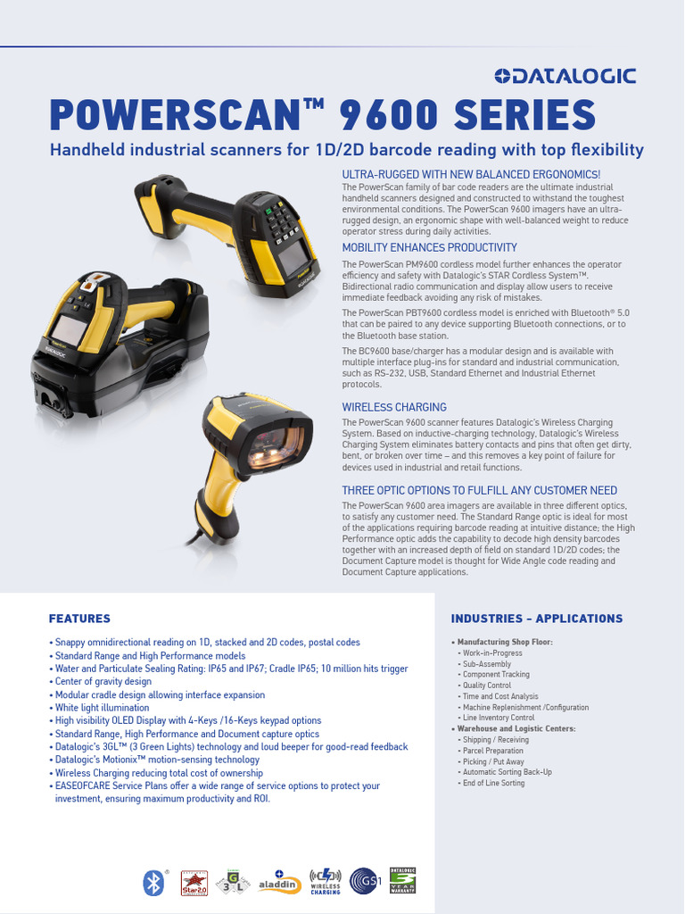 Ultra-Rugged PowerScan 9600 Scanners | PDF | Barcode | Electrical ...