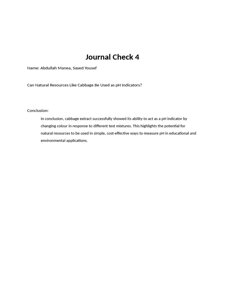 Journal Check 4 | PDF