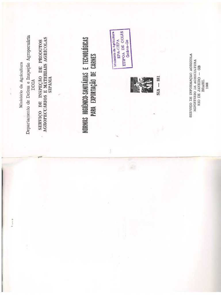 Circular #588.1965 - Normas Higiênico Sanitárias Carnes | PDF
