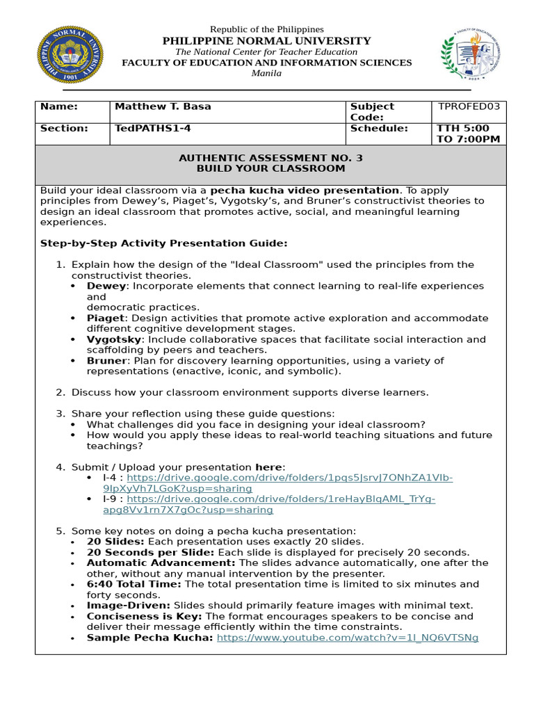 Ideal Classroom Design Using Theories | PDF | Constructivism ...
