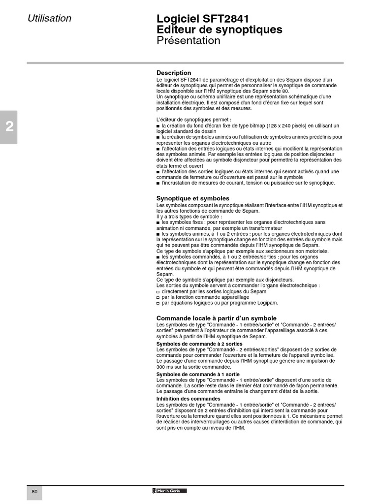 Éditeur de synoptiques SFT2841 | PDF | Bibliothèque logicielle | Bouton ...