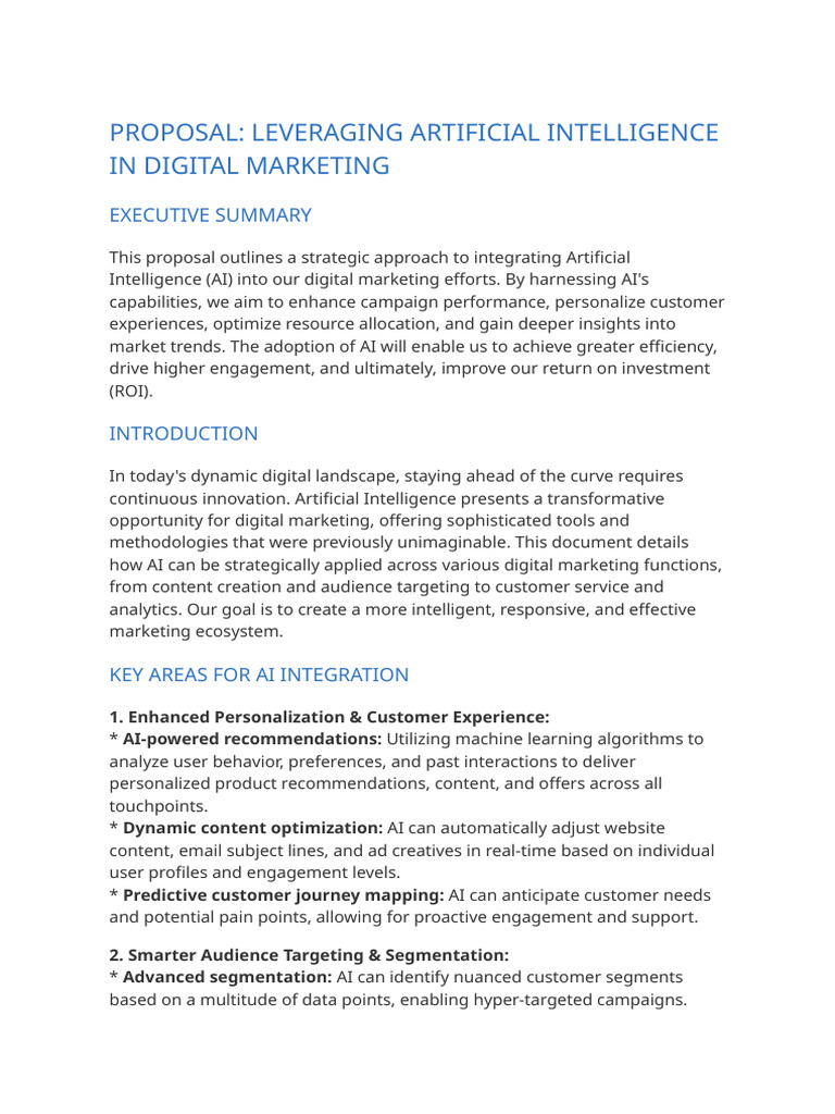 AI Integration in Digital Marketing Strategy | PDF | Artificial ...