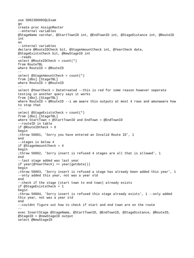 Databases Example For Exam Adam | PDF
