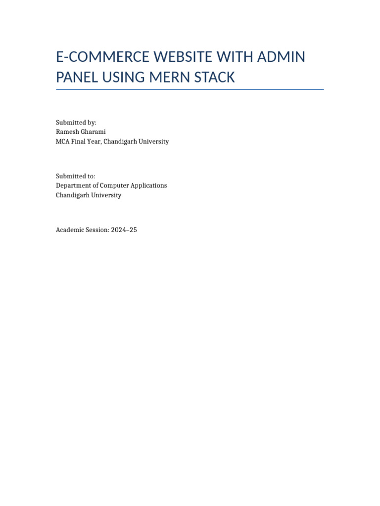 MCA Final Year Project Report Full | PDF | Usability | Computing