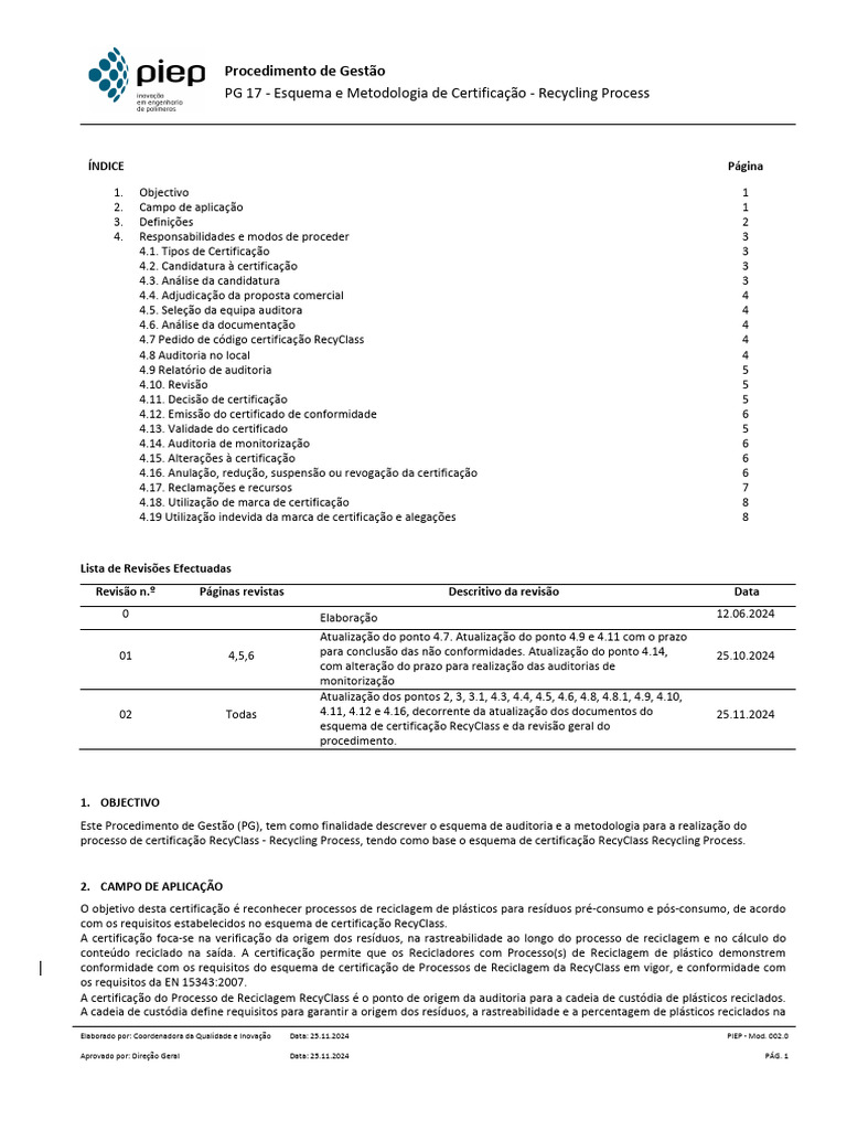 Certificação RecyClass para Reciclagem de Plásticos | PDF | Desperdício ...