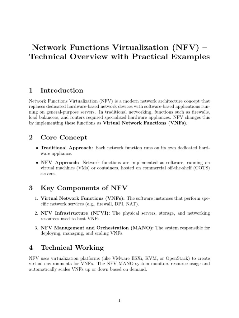 NFV: Virtual Network Functions Overview | PDF | Computer Network ...