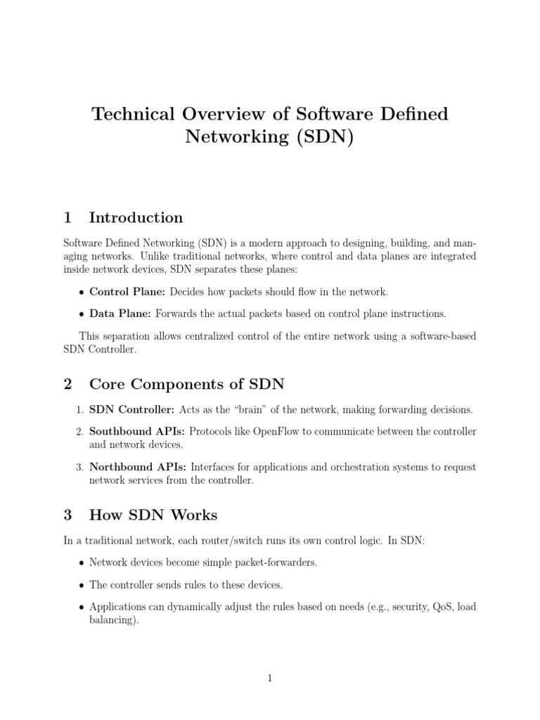 Understanding Software Defined Networking | PDF | Computer Network ...
