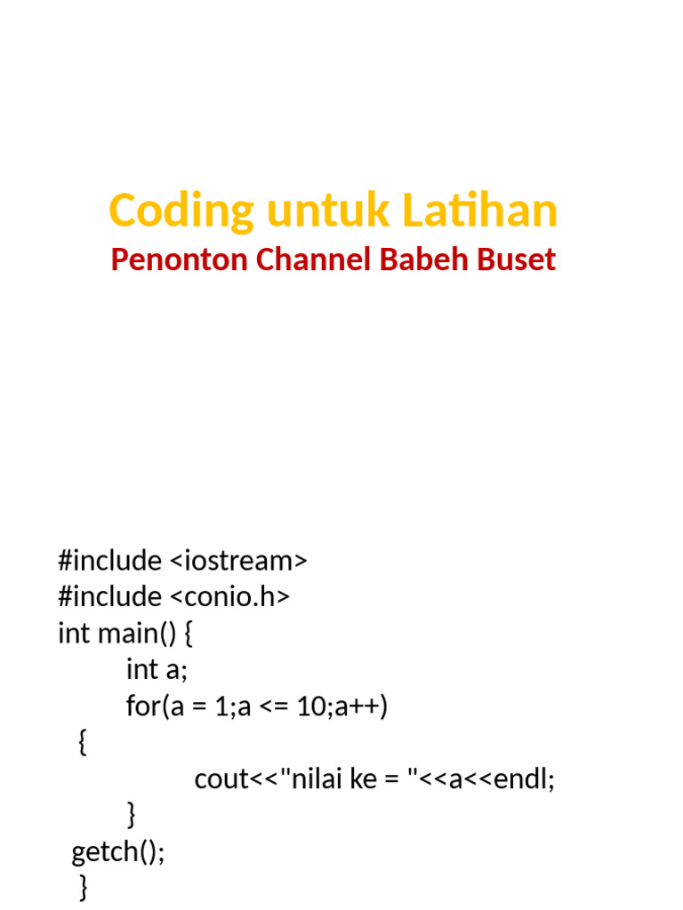 Contoh Kode Perulangan dan Fungsi C++ | PDF