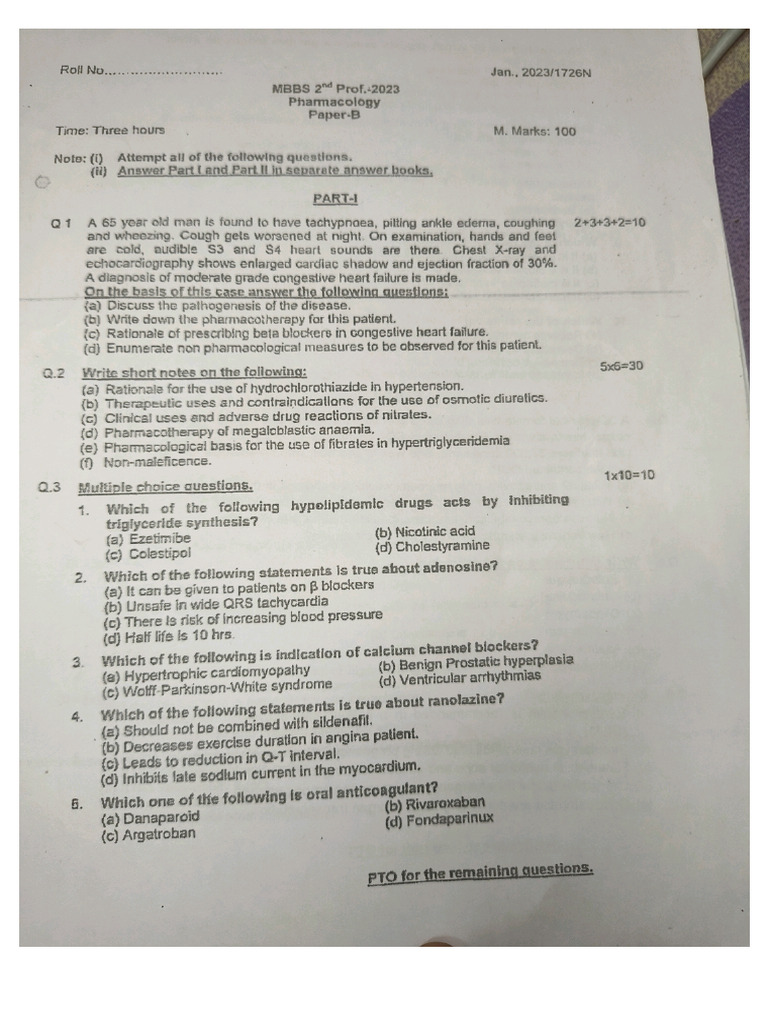 Pharma Paper-B Previous Year | PDF