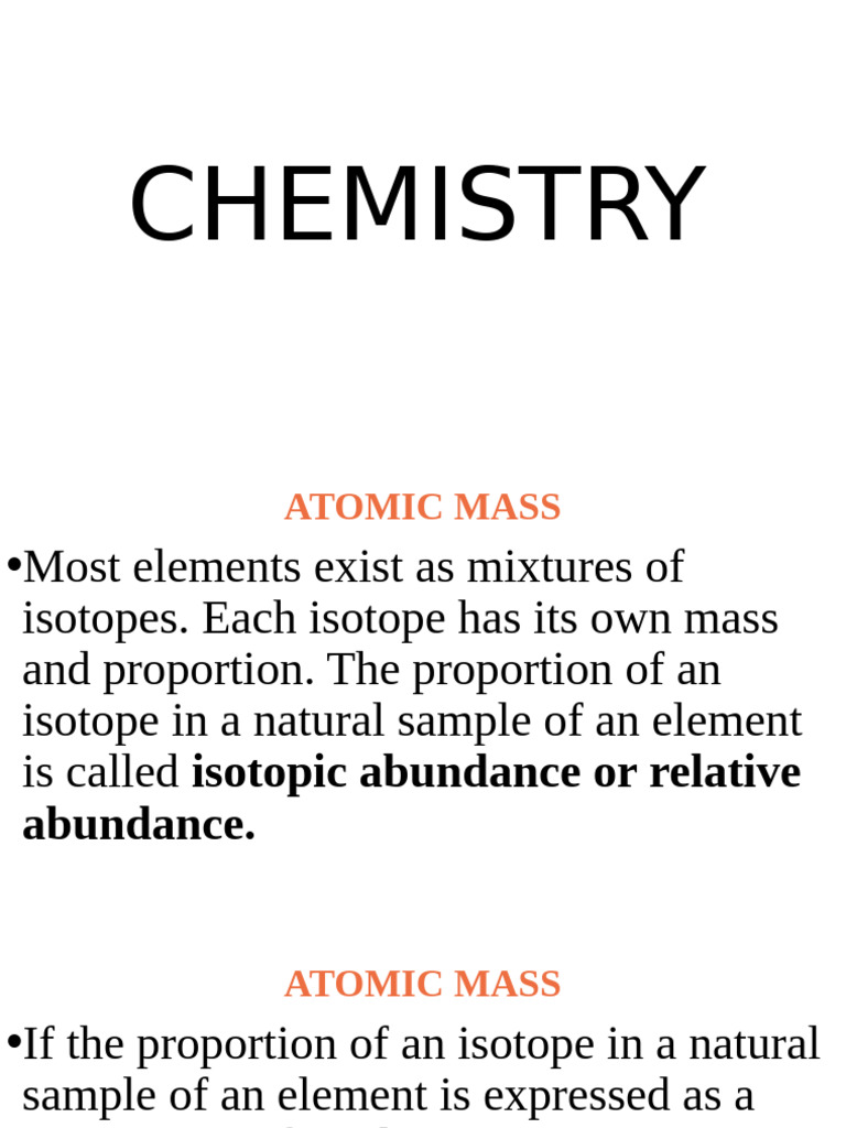 Atomic and Molecular Mass Explained | PDF | Mass Spectrometry ...