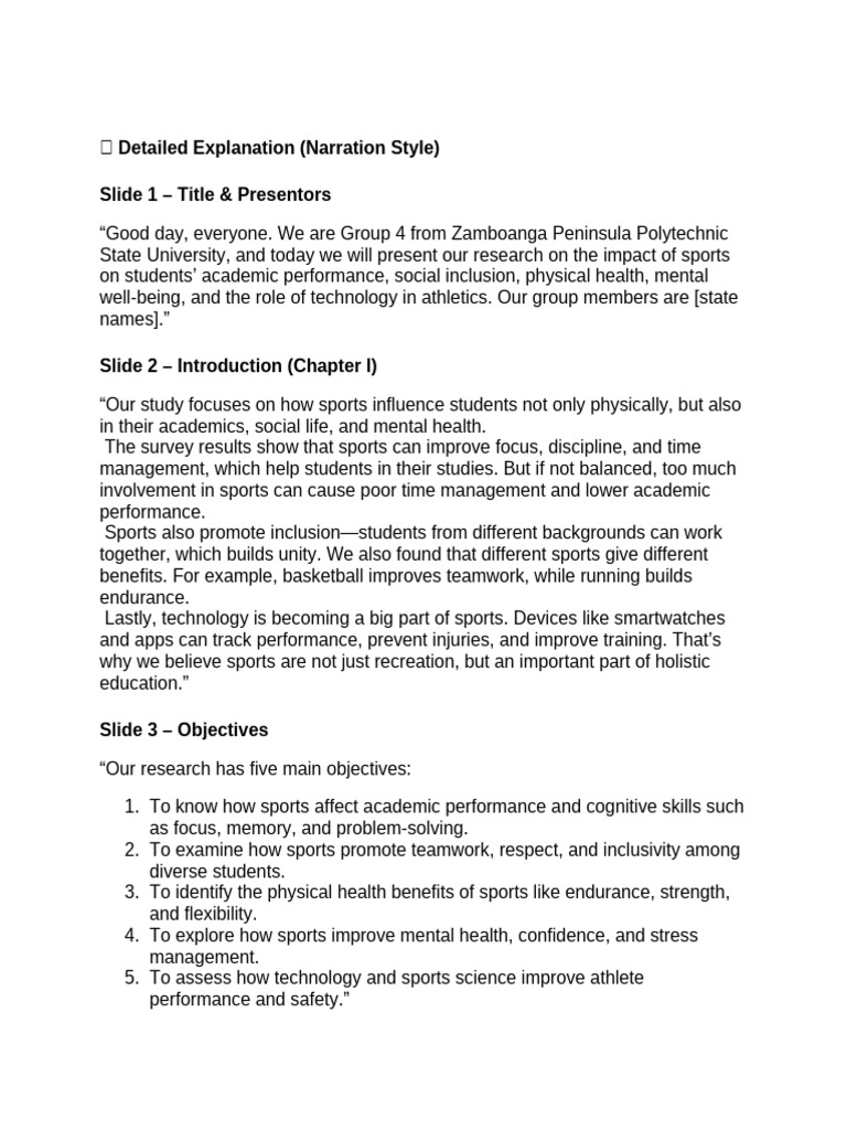 Script For Research 1 New | PDF | Sports | Mental Health