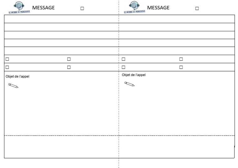 Modèle de fiche de message téléphonique | PDF