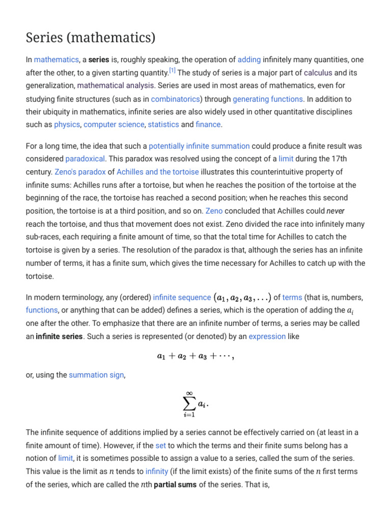 Understanding Infinite Series in Mathematics | PDF | Series ...