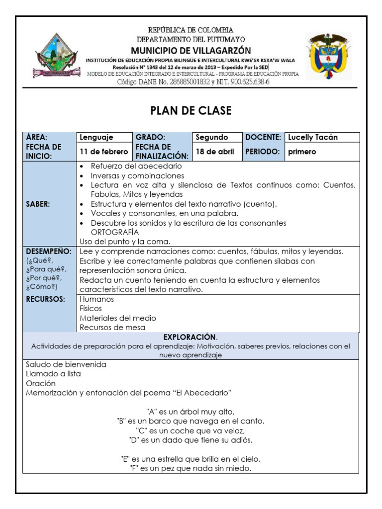 Plan de Clase Len Segundo | PDF | Enseñando | Aprendizaje