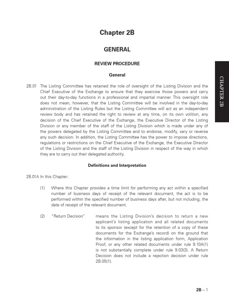 Listing Committee Review Procedures | PDF | Committee | Governance