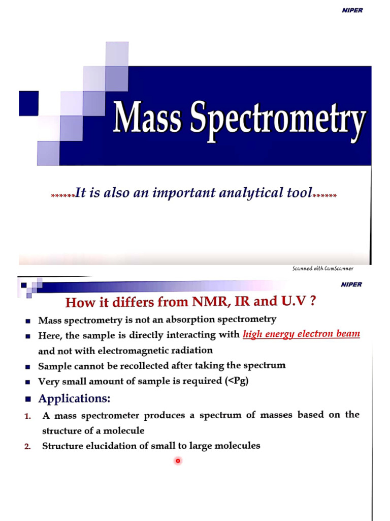Mass Spectrometry PDF | PDF