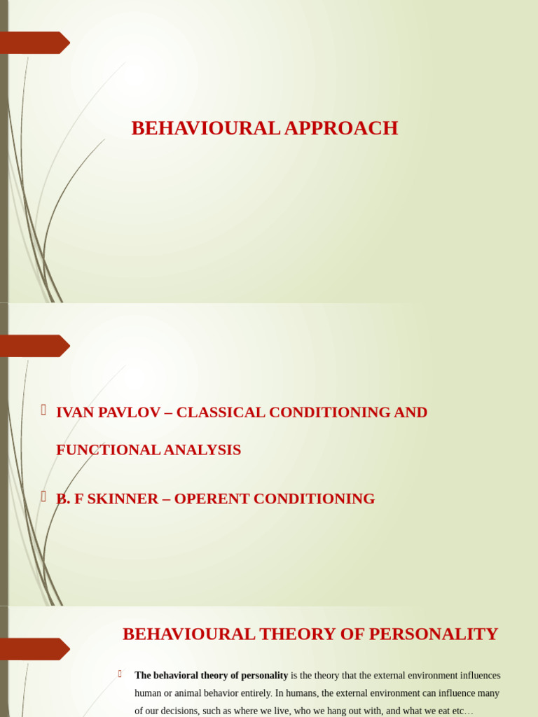 Behavioral Theory of Personality Explained | PDF | Classical ...