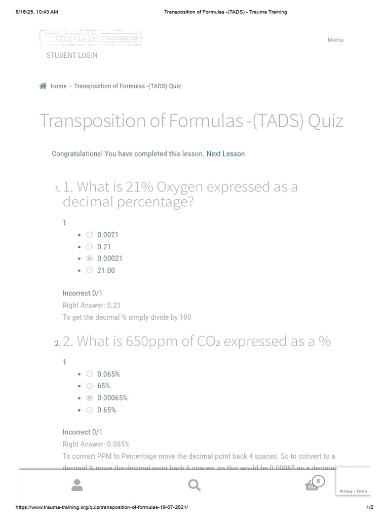 Transposition of Formulas Quiz | PDF | Arithmetic | Numbers