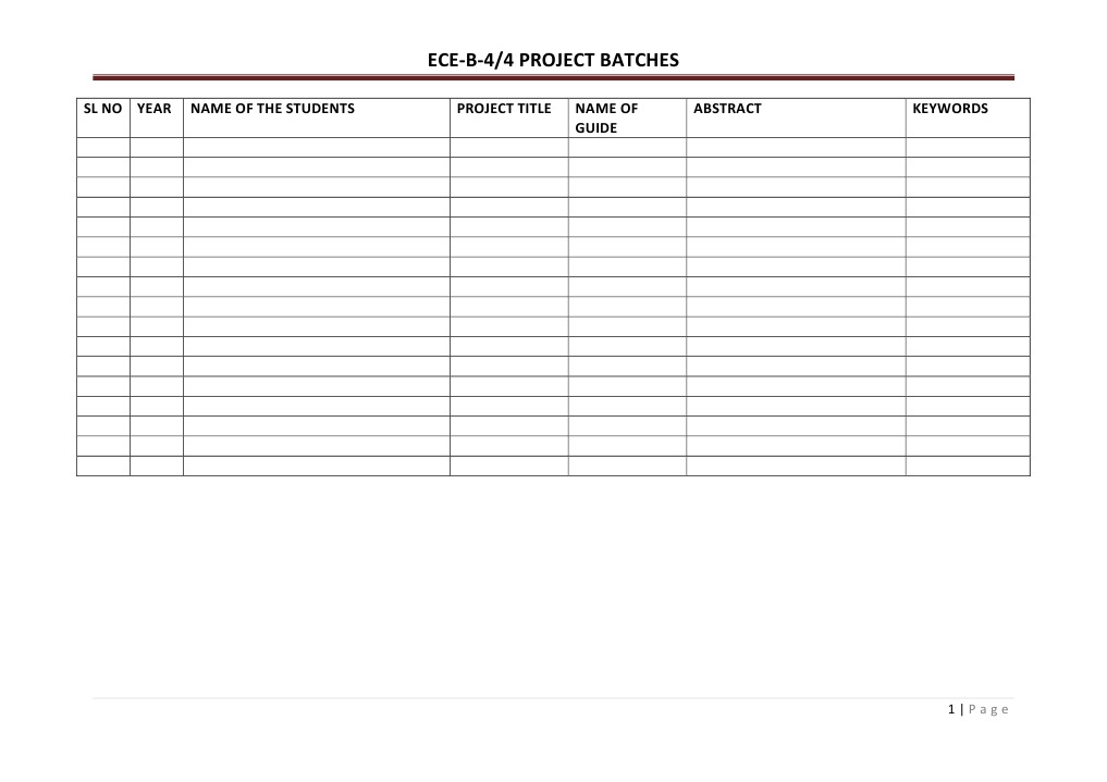 ECE Project Batches Overview | PDF