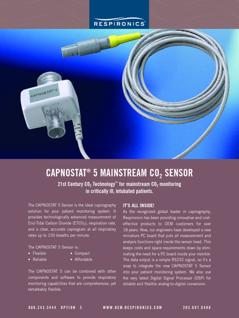 Capnostat 5 CO2 Sensor Overview | PDF | Breathing | Carbon Dioxide