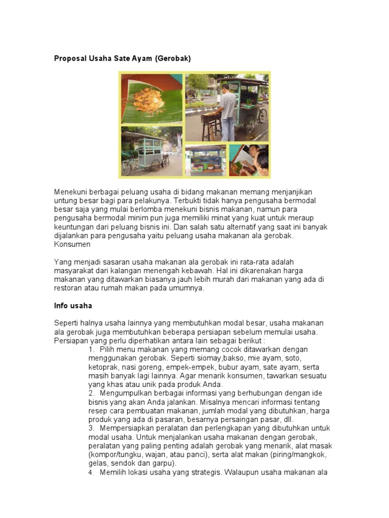 Proposal Usaha Sate Ayam