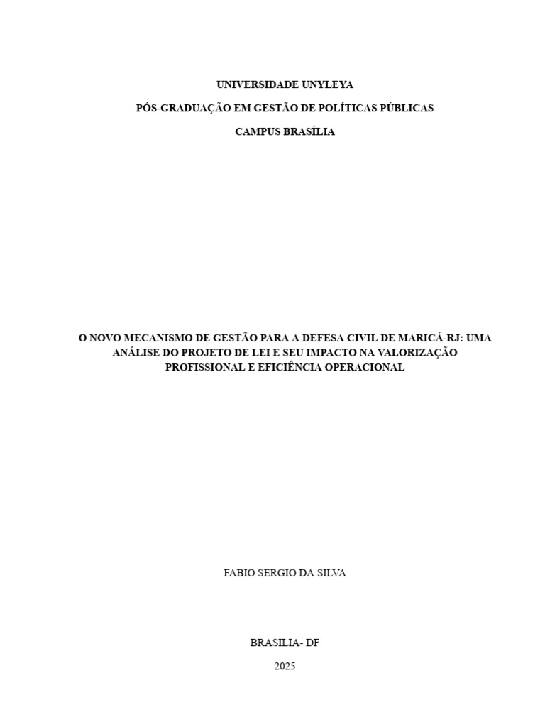 Gestão da Defesa Civil em Maricá-RJ | PDF | Defesa civil | Militar