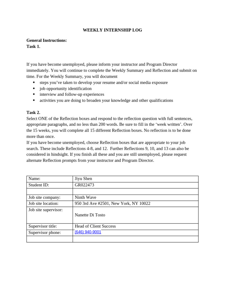 Weekly Internship Log for Jiyu Shen | PDF | Computer Security | Security