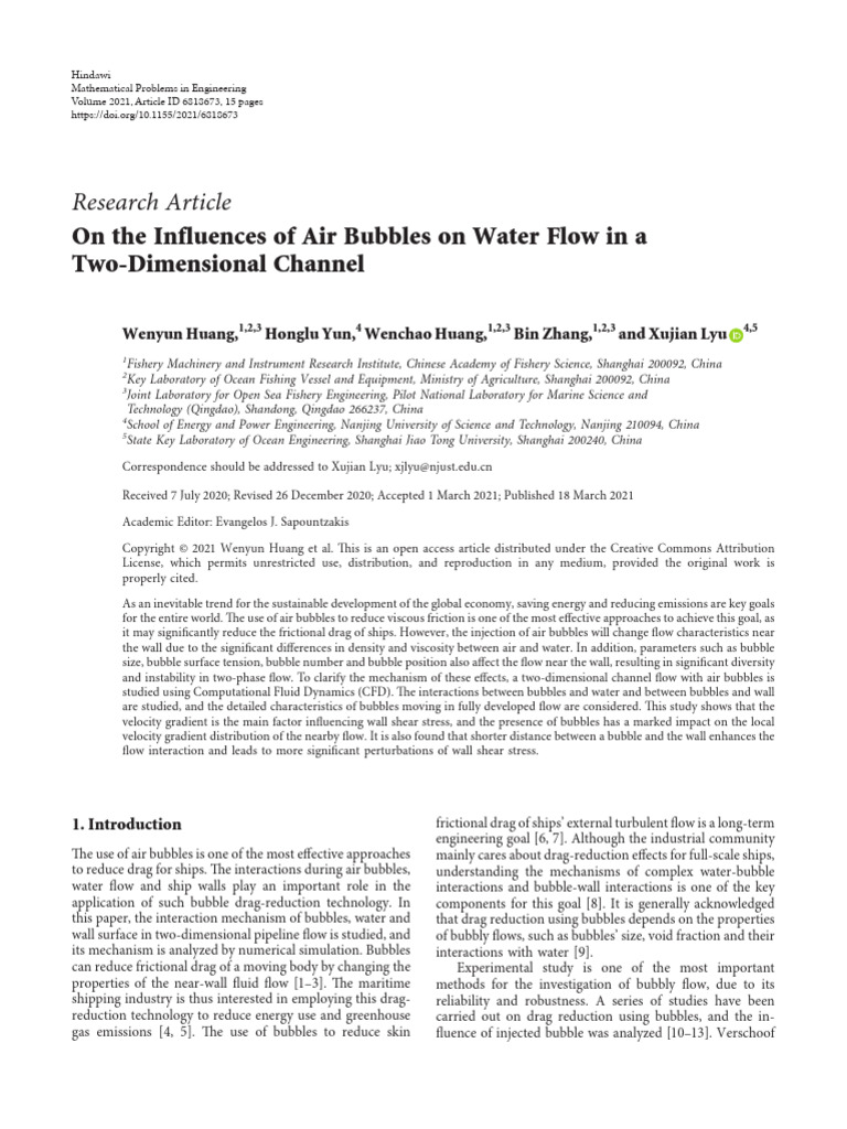 Air Bubbles Impact on Water Flow Dynamics | PDF | Fluid Dynamics ...