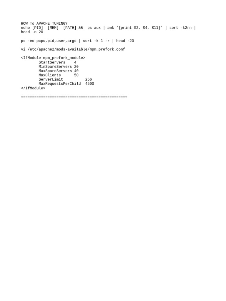 Apache Performance Tuning Guide | PDF