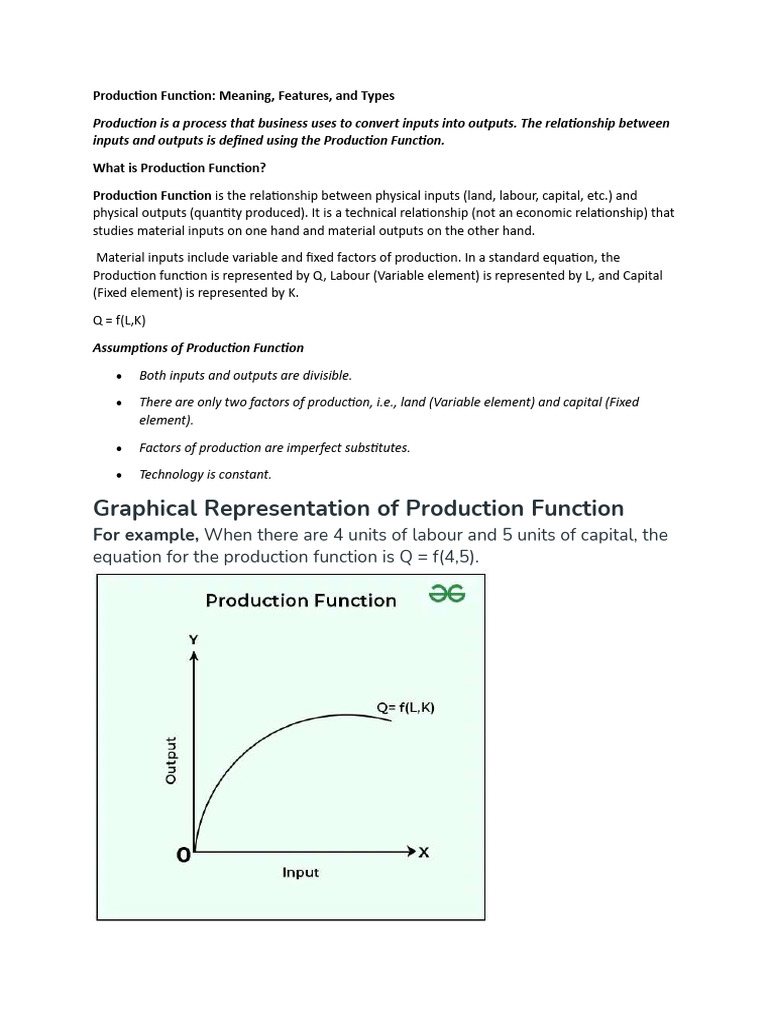 Understanding Production Function Types | PDF | Production Function ...
