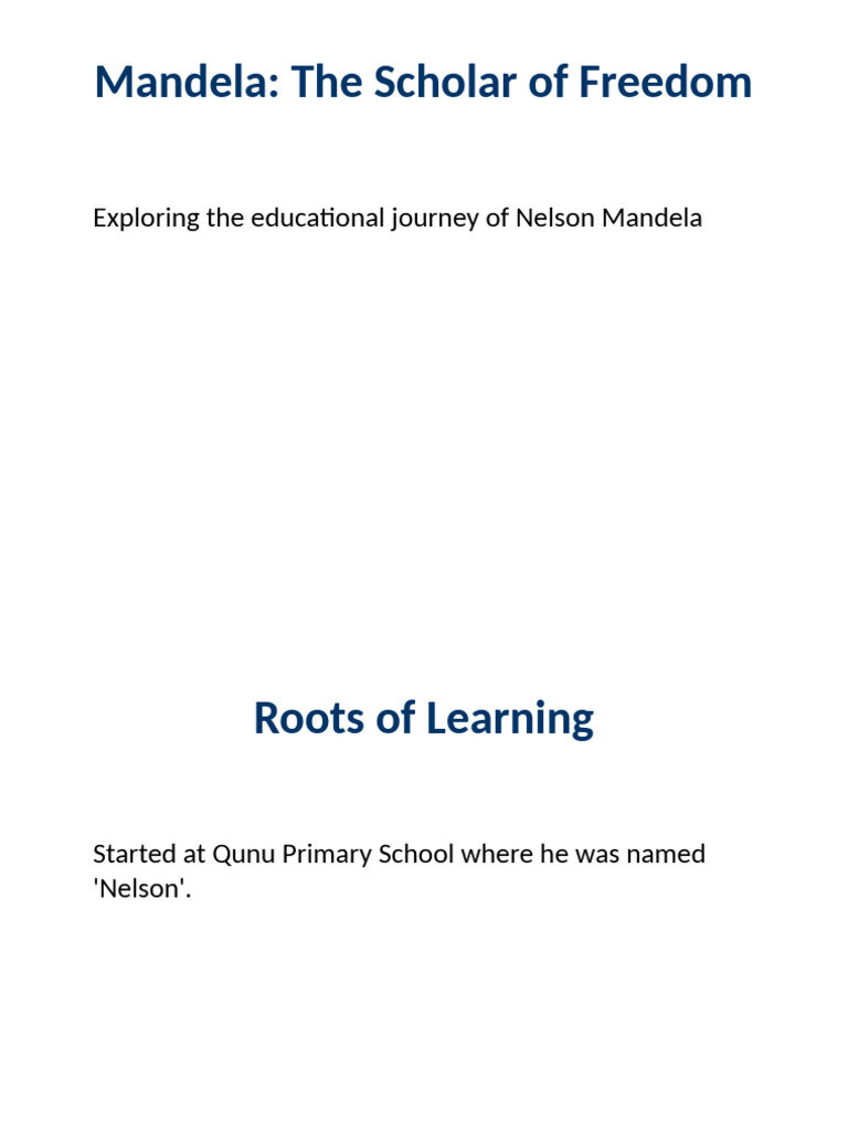 Nelson Mandela Education Presentation | PDF