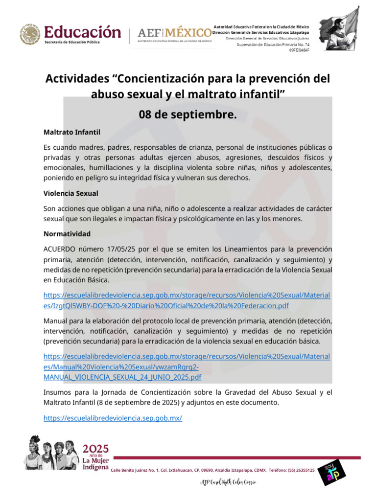 Actividades de Concientización Infantil | PDF | Abuso infantil | Abuso ...