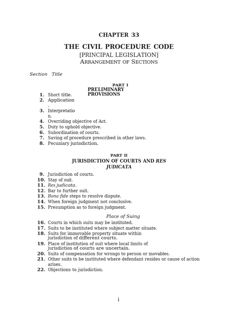 Civil Procedure Code Cap 33 R.E. 2023 | PDF | Lawsuit | Discovery (Law)