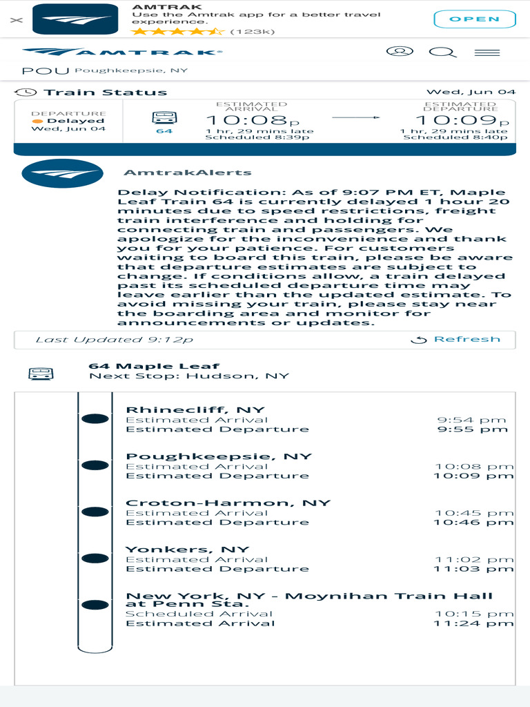 AMTRAK TRAIN 658 STATUS TRACKER visual data 8