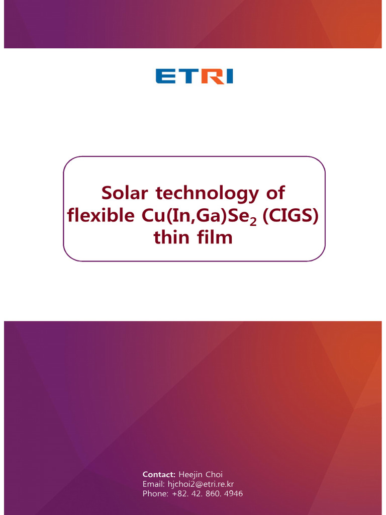 Flexible CIGS Thin Film Solar Technology | PDF | Thin Film Solar Cell ...
