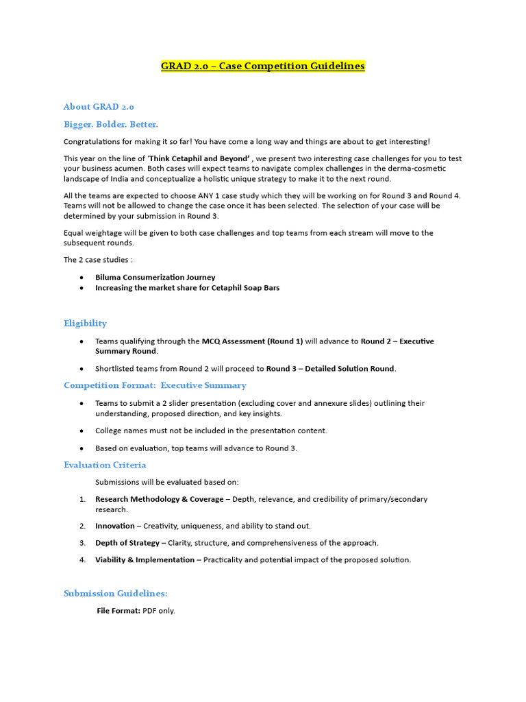 Cetaphil Case Competition Guidelines | PDF