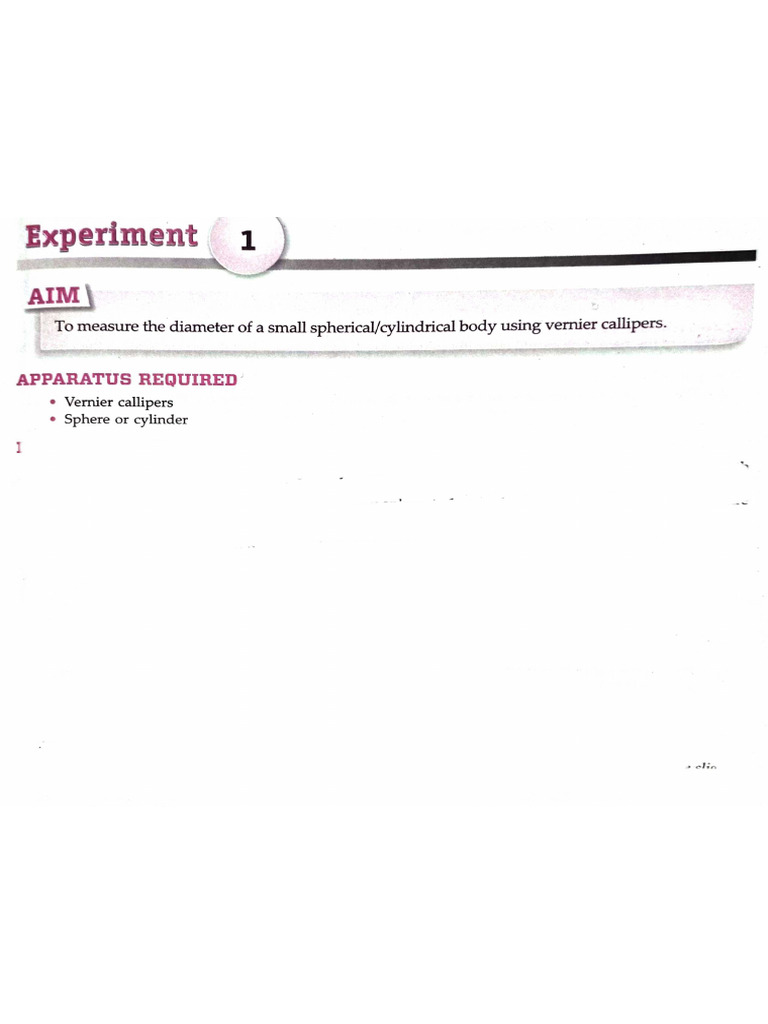 XI PHY. Experiment No. 1-1 | PDF