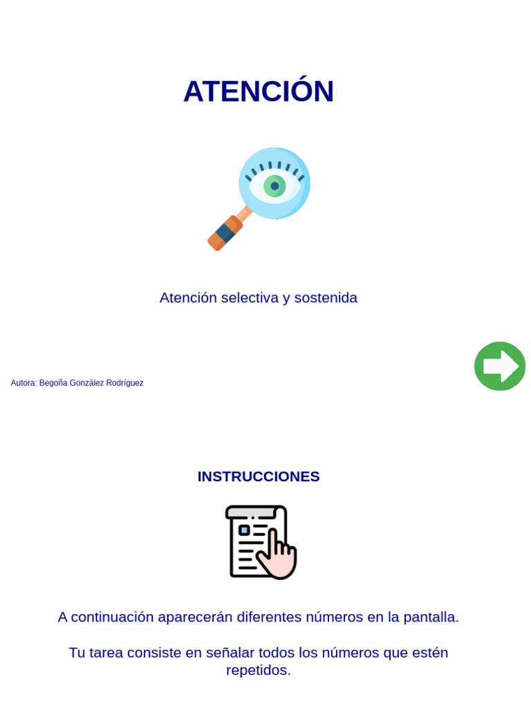 Ejercicio de Atención Selectiva y Sostenida | PDF