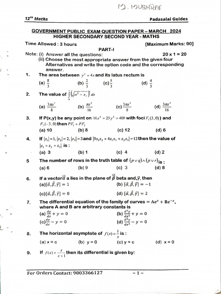12TH Important Questions | PDF