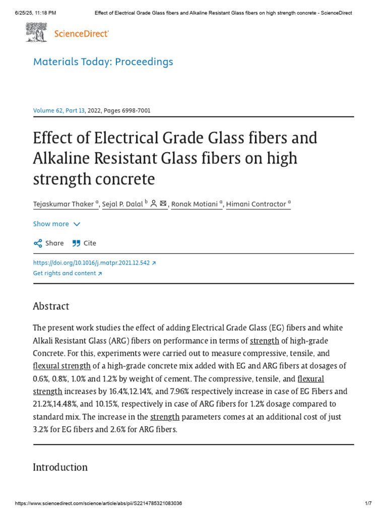 Effect of Electrical Grade Glass Fibers and Alkaline Resistant Glass ...