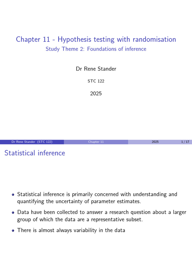 Chapter 11: Hypothesis Testing Basics | PDF | P Value | Statistical ...