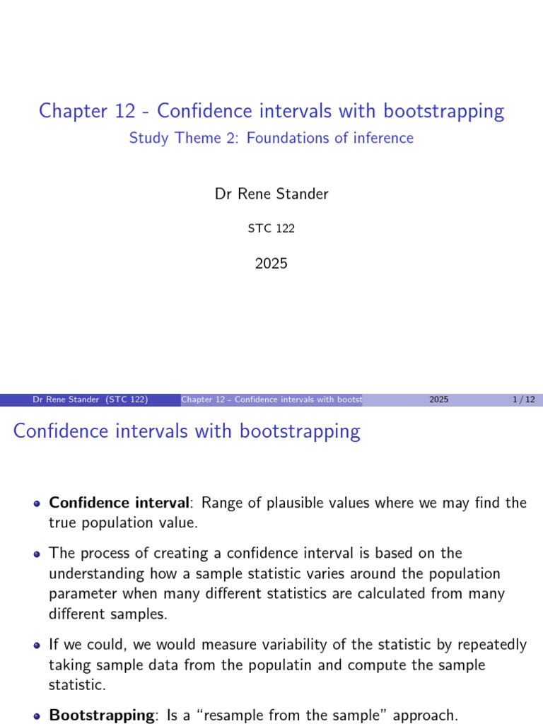 Bootstrapping Confidence Intervals Explained | PDF | Bootstrapping ...
