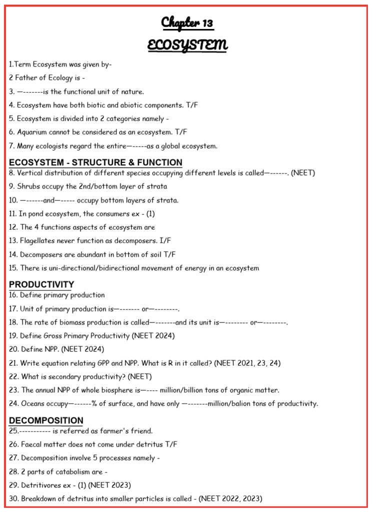 Ecosystem Structure and Function Overview | PDF | Ecosystem | Decomposition