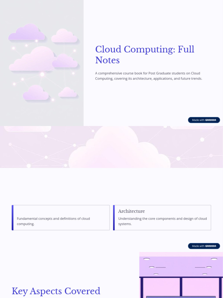 Cloud Computing Course Notes Overview | PDF